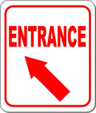 ENTRANCE DIRECTIONAL RED 8 Arrow Variations Metal Aluminum composite sign