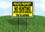 PRIVATE PROPERTY NO HUNTING WITHOUT PERMISSION Yard Sign w Stand LAWN SIGN