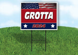 GROTTA FLAG RED 2024 18inx24in Yard Road Sign w/ Stand