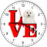Bichon Frises Park Cute Puppy Dog kitchen living room Wall Clock