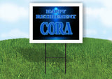 CORA RETIREMENT BLUE 18 in x 24 in Yard Sign Road Sign with Stand