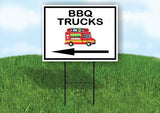 BBQ TRUCKS LEFT ARROW BLACK Yard Sign Road with Stand LAWN SIGN Single sided