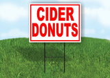 CIDER DONUTS RED WHITE Yard Sign Road with Stand LAWN SIGN