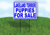 Lakeland Terrier PUPPIES FOR SALE BLUE Yard Sign Road with Stand LAWN SIGN
