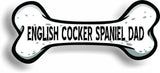 Dog Dad English Cocker Spaniel Bone Car Magnet Bumper Sticker 3"x7"