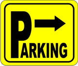PARKING RIGHT ARROW YELLOW METAL Aluminum Composite
