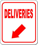 DELIVERIES DIRECTIONAL RED 8 Arrow Variations Metal Aluminum composite sign