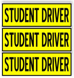 SET 3 Student Driver  Car MAGNET Magnetic Bumper Sticker  bright safety yellow