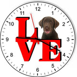Chocolate Lab Park Cute Puppy Dog kitchen living room Wall Clock