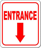 ENTRANCE DIRECTIONAL RED 8 Arrow Variations Metal Aluminum composite sign