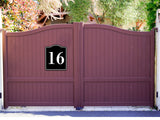 16 Bay Garage Door Plate Field Lane Gate Number BLACK Aluminum Composite Sign