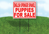 English Springer Spaniel PUPPIES FOR SALE Yard Sign Road with Stand LAWN SIGN