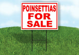 POINSETTIA FOR SALE RED WHITE Yard Sign Road with Stand LAWN SIGN