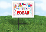 EDGAR HAPPY BIRTHDAY BALLOONS 18 in x 24 in Yard Sign Road Sign with Stand