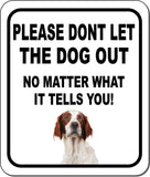 PLEASE DONT Red and White Irish Setter Metal Aluminum Composite Sign