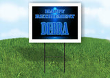 DEBRA RETIREMENT BLUE 18 in x 24 in Yard Sign Road Sign with Stand