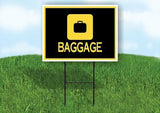 BAGGAGE BLACK Yard Sign Road with Stand LAWN SIGN