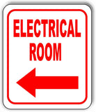 ELECCTRICAL ROOM LEFT ARROW Aluminum composite sign