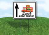 BURGER FOOD TRUCKS STRAIGHT ARROW BLACK Yard Sign with Stand LAWN SIGN