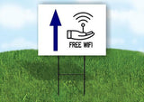 FREE WIFI  BLUE ARROW STRAIGHT Yard Sign with Stand LAWN SIGN