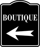 Boutique Left Arrow BLACK  Aluminum Composite Sign