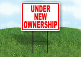 Under New Ownership RED Yard Sign Road with Stand LAWN SIGN