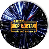 Best Shop Assistant in the Star Galaxy Wars Space Kitchen Living room Wall Clock