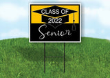CLASS 2022 SENIOR GOLD BLACK Yard Sign with Stand LAWN SIGN