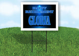GLORIA RETIREMENT BLUE 18 in x 24 in Yard Sign Road Sign with Stand