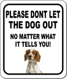 PLEASE DONT LET THE DOG OUT Welsh Springer Spaniel Metal Aluminum Composite Sign