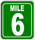 Mile 6 Distance Marker Green Running Race 5k Marathon Aluminum Composite Sign