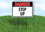 DANGER STEP UP Plastic Yard Sign ROAD SIGN with Stand LAWN POSTER