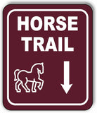 HORSE TRAIL DIRECTIONAL DOWNWARD ARROW CAMPING Metal Aluminum composite sign