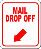 MAIL DROP OFF RED 8 Arrow Variations Metal Aluminum composite sign