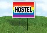 LGBTQ HOSTEL RAINBOW Yard Sign Road with Stand LAWN SIGN