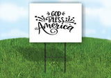 God Bless America Yard Sign Road with Stand LAWN SIGN