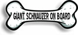 Dog on Board Giant Schnauzer Bone Car Magnet Bumper Sticker 3"x7"