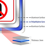 No U-Turn Symbol  metal Aluminum composite outdoor sign long-lasting