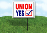 UNION YES BLUE CHECK BOX Yard Sign with Stand LAWN SIGN