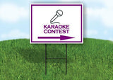 KARAOKE CONTEST PURPLE ARROW Yard Sign Road with Stand LAWN SIGN Single sided