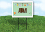 AIDAN WELCOME BABY GREEN  18 in x 24 in Yard Sign Road Sign with Stand