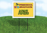 ARIEL PRESCHOOL GRADUATE 18 in x 24 in Yard Sign Road Sign with Stand
