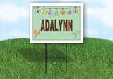 ADALYNN WELCOME BABY GREEN  18 in x 24 in Yard Sign Road Sign with Stand