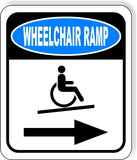 wheelchair RAMP RIGHT ARROW Metal Aluminum composite sign