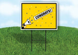 CONGRATS YELLOW Yard Sign Road with Stand LAWN SIGN