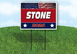 STONE FLAG RED 2024 18inx24in Yard Road Sign w/ Stand