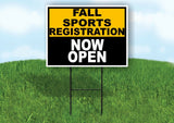 SPORTS REGISTRATION GOLD BLACK FALL Yard Sign with Stand LAWN SIGN