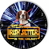 Best Irish Setter Dog Galaxy Wars Space Star Kitchen Livingroom Wall Clock