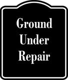 Ground Under Repair Point Golf Course BLACK  Aluminum Composite Sign