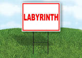LABYRINTH RED WHITE Yard Sign Road with Stand LAWN SIGN
